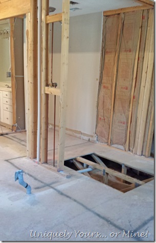 Bathroom shower renovation in progress