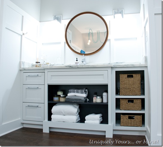 Custom vanity in master bathroom renovation