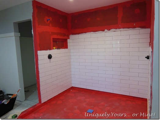 Tiling master bathroom shower walls