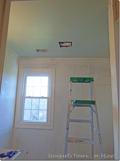 Palladian Blue painted bathroom ceiling