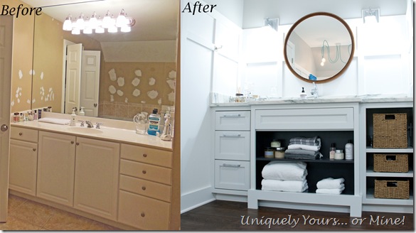 Custom vanity in master bathroom renovation