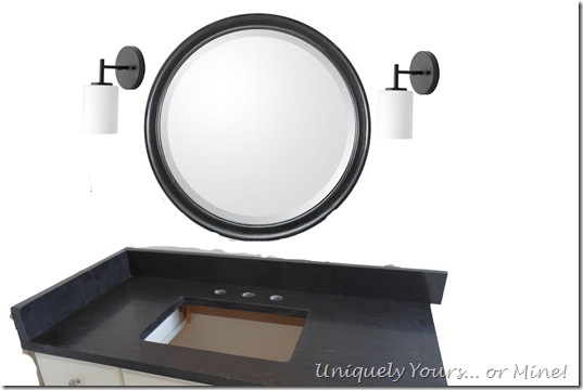 vanity mirror and sconce mock up