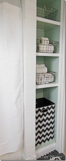Linen nook in bathroom renovation