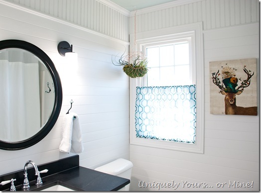 DIY traditional black and white bathroom renovation