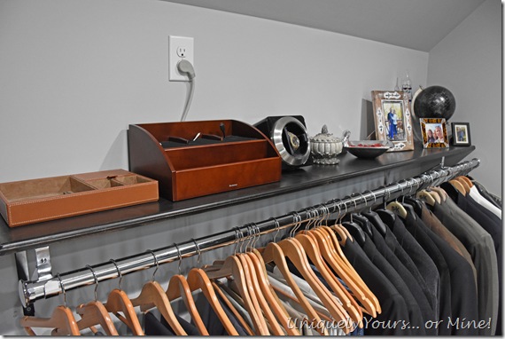 DIY shelf space for renovated closet turned dressing room